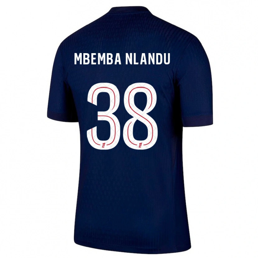 Danxen Enfant Maillot Emmanuel Mbemba #38 Marine Rouge Tenues Domicile 2025/26 T-Shirt