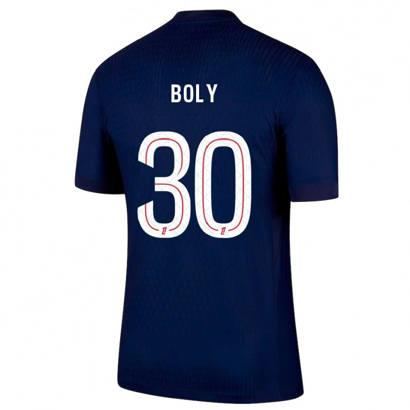 Danxen Enfant Maillot David Boly #30 Marine Rouge Tenues Domicile 2025/26 T-Shirt