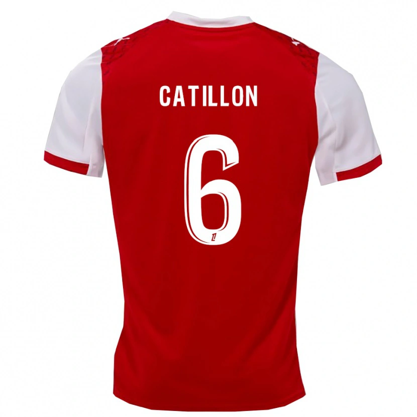 Danxen Enfant Maillot Eithan Catillon #6 Rouge Blanc Tenues Domicile 2025/26 T-Shirt