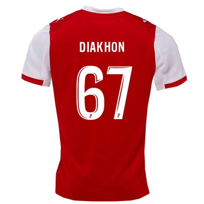 Danxen Enfant Maillot Mamadou Diakhon #67 Rouge Blanc Tenues Domicile 2025/26 T-Shirt