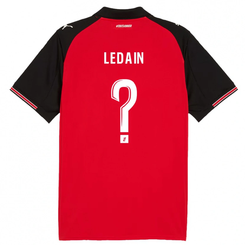 Danxen Enfant Maillot Samuel Ledain #0 Rouge Noir Tenues Domicile 2025/26 T-Shirt