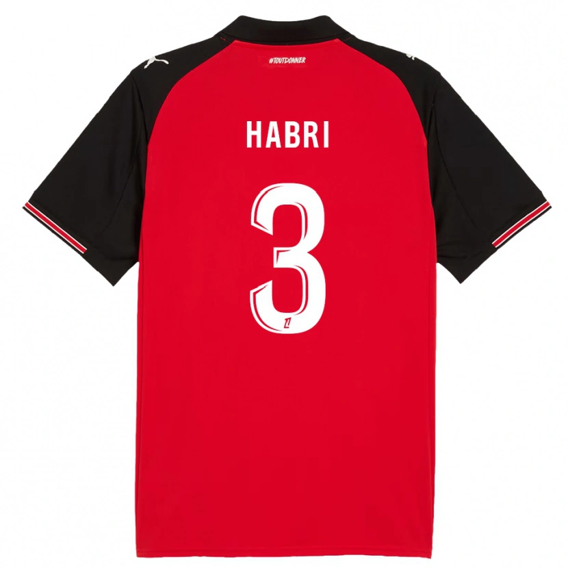 Danxen Enfant Maillot Issa Habri #3 Rouge Noir Tenues Domicile 2025/26 T-Shirt