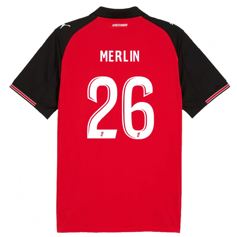 Danxen Enfant Maillot Quentin Merlin #26 Rouge Noir Tenues Domicile 2025/26 T-Shirt