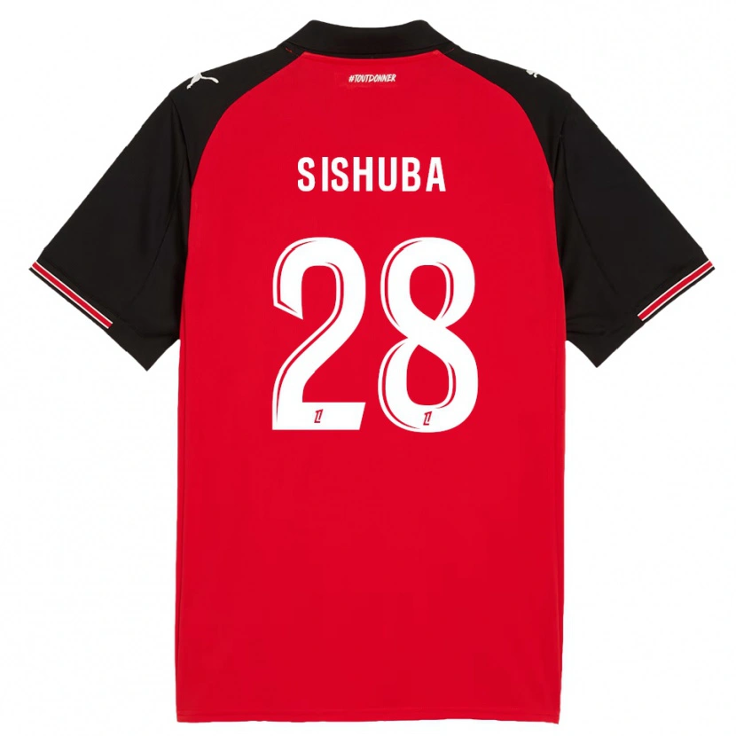 Danxen Enfant Maillot Ayanda Sishuba #28 Rouge Noir Tenues Domicile 2025/26 T-Shirt