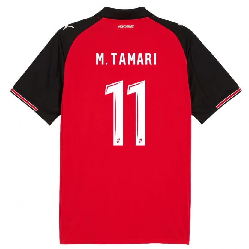 Danxen Enfant Maillot Mousa Tamari #11 Rouge Noir Tenues Domicile 2025/26 T-Shirt