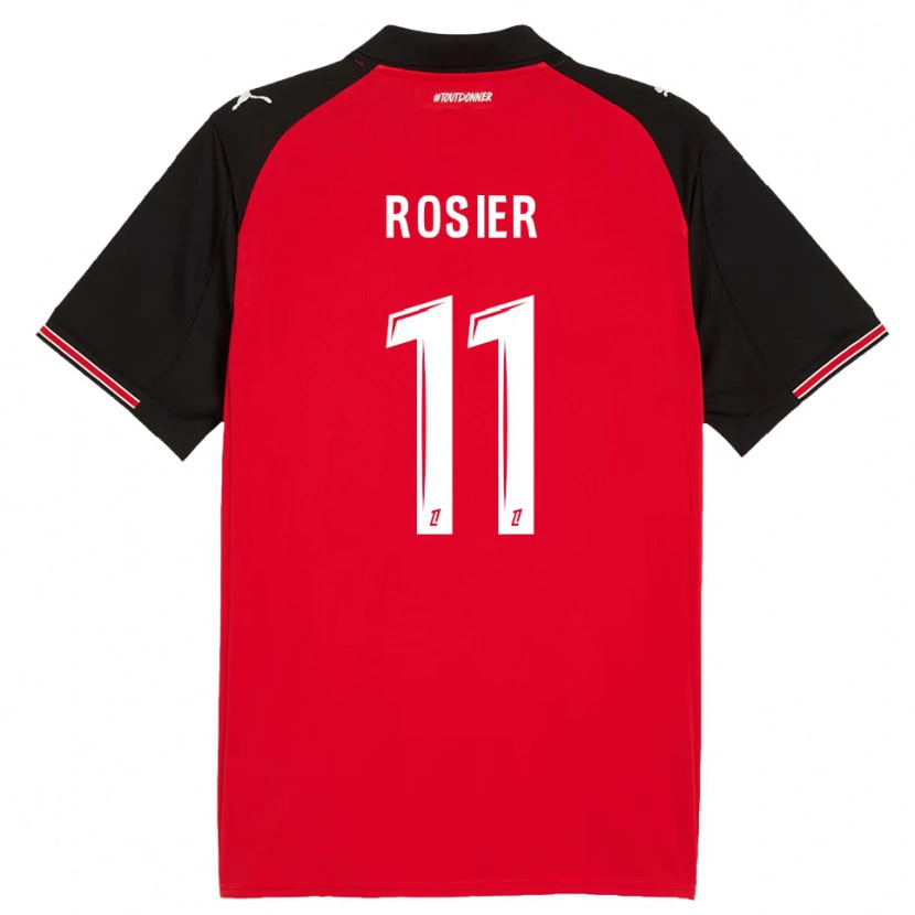 Danxen Enfant Maillot Lucas Rosier #11 Rouge Noir Tenues Domicile 2025/26 T-Shirt