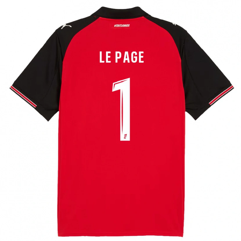 Danxen Enfant Maillot Noé Le Page #1 Rouge Noir Tenues Domicile 2025/26 T-Shirt