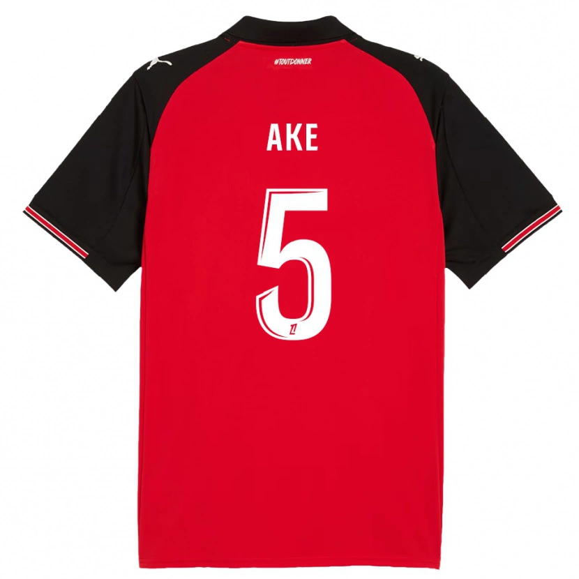 Danxen Enfant Maillot Junior Ake #5 Rouge Noir Tenues Domicile 2025/26 T-Shirt