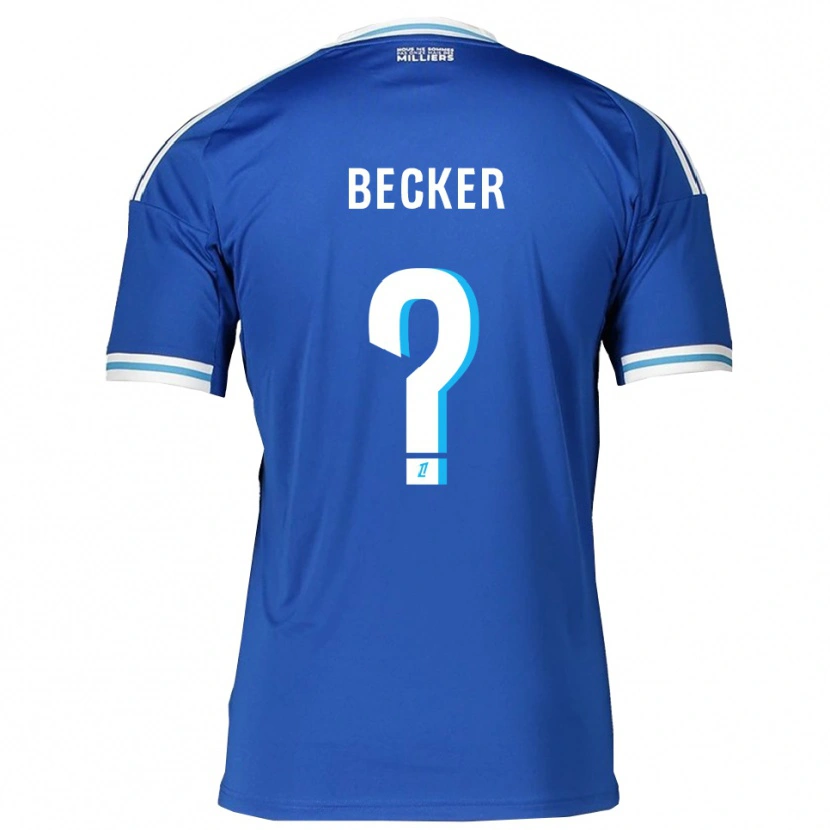 Danxen Enfant Maillot Yoann Becker #0 Bleu Blanc Tenues Domicile 2025/26 T-Shirt