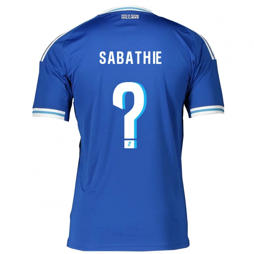 Danxen Enfant Maillot Gabin Sabathié #0 Bleu Blanc Tenues Domicile 2025/26 T-Shirt