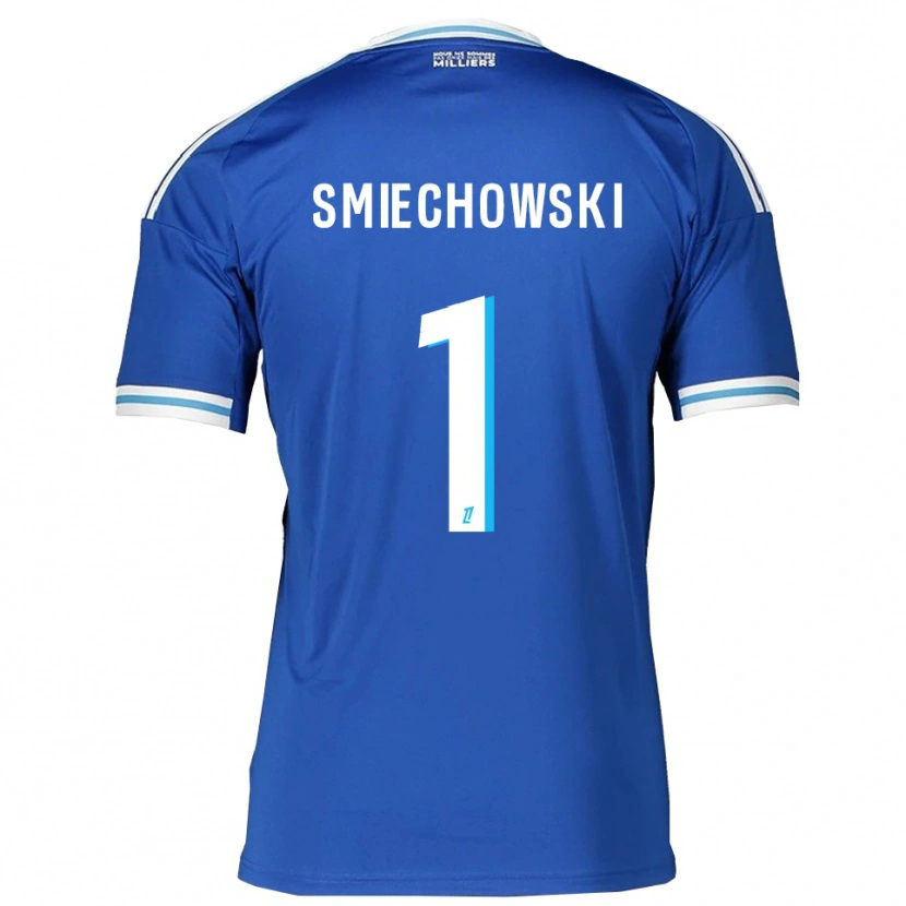 Danxen Enfant Maillot Artur Smiechowski #1 Bleu Blanc Tenues Domicile 2025/26 T-Shirt