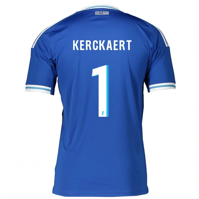 Danxen Enfant Maillot Gabriel Kerckaert #1 Bleu Blanc Tenues Domicile 2025/26 T-Shirt