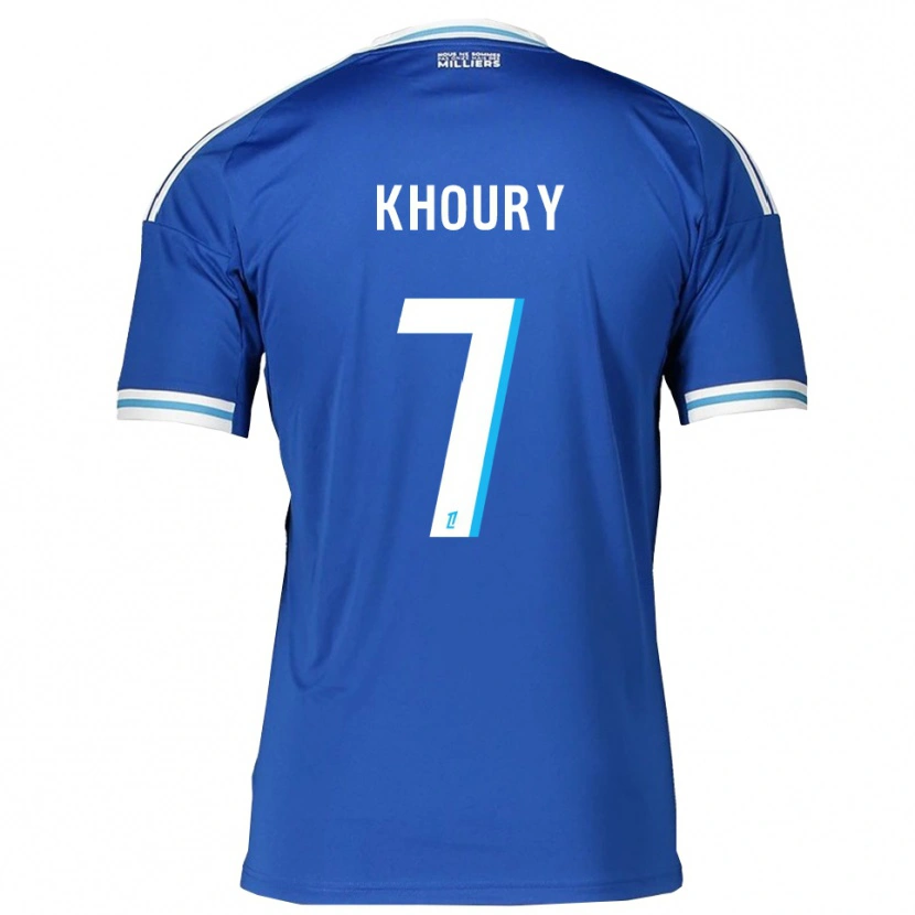 Danxen Enfant Maillot Pilar Khoury #7 Bleu Blanc Tenues Domicile 2025/26 T-Shirt
