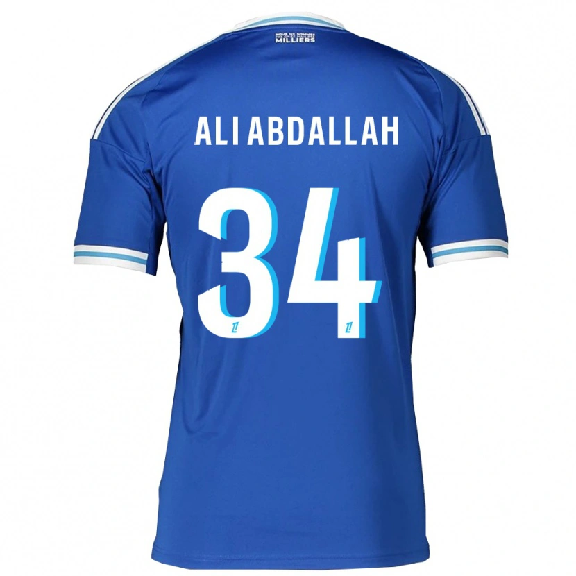 Danxen Enfant Maillot Aboubacar Ali Abdallah #34 Bleu Blanc Tenues Domicile 2025/26 T-Shirt