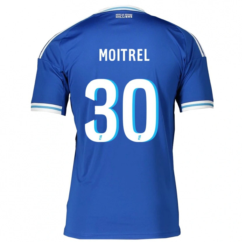 Danxen Enfant Maillot Pauline Moitrel #30 Bleu Blanc Tenues Domicile 2025/26 T-Shirt