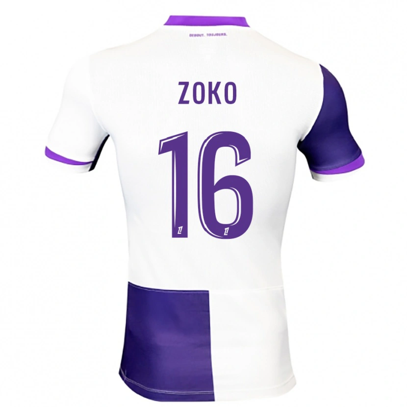 Danxen Enfant Maillot Nathan Zoko #16 Violet Blanc Tenues Domicile 2025/26 T-Shirt