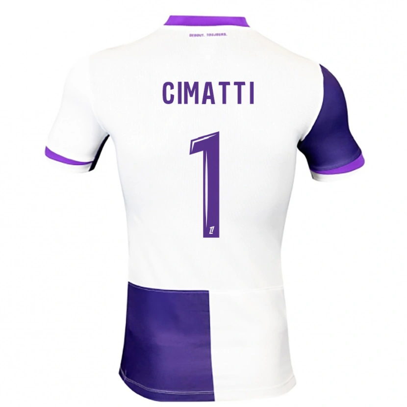 Danxen Enfant Maillot Marie Cimatti #1 Violet Blanc Tenues Domicile 2025/26 T-Shirt