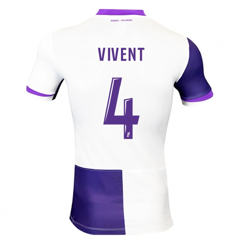 Danxen Enfant Maillot Sacha Vivent #4 Violet Blanc Tenues Domicile 2025/26 T-Shirt