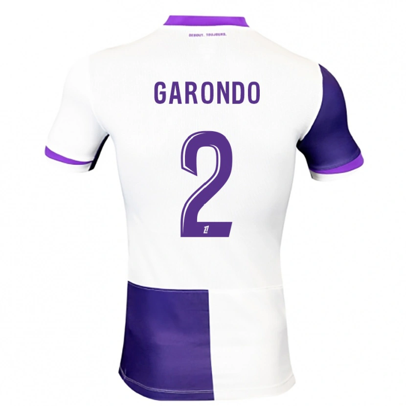 Danxen Enfant Maillot Thibaud Garondo #2 Violet Blanc Tenues Domicile 2025/26 T-Shirt