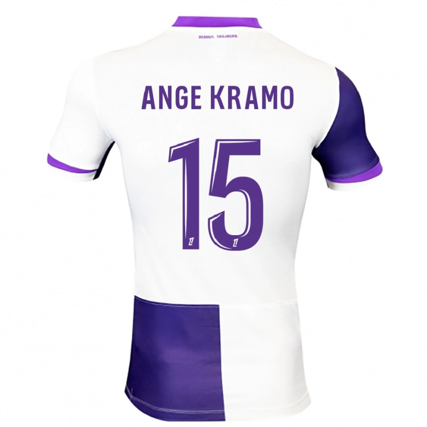 Danxen Enfant Maillot Marie Ange Kramo #15 Violet Blanc Tenues Domicile 2025/26 T-Shirt
