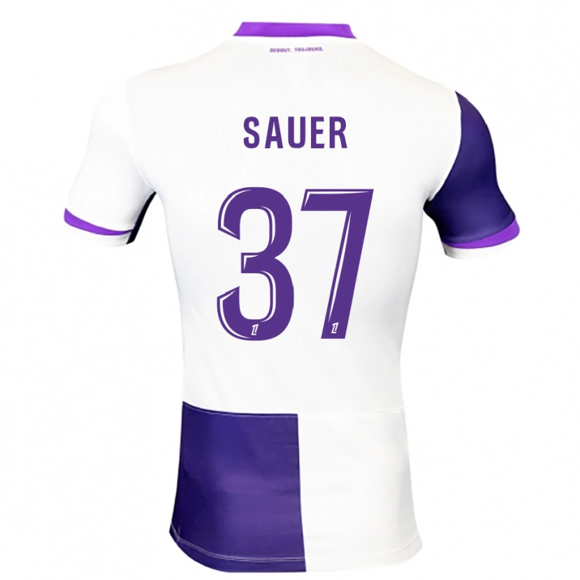 Danxen Enfant Maillot Mario Sauer #37 Violet Blanc Tenues Domicile 2025/26 T-Shirt