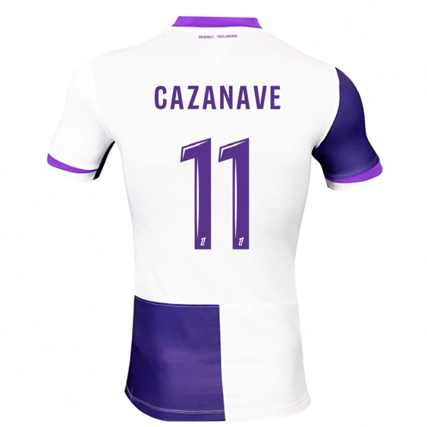 Danxen Enfant Maillot Julie Cazanave #11 Violet Blanc Tenues Domicile 2025/26 T-Shirt
