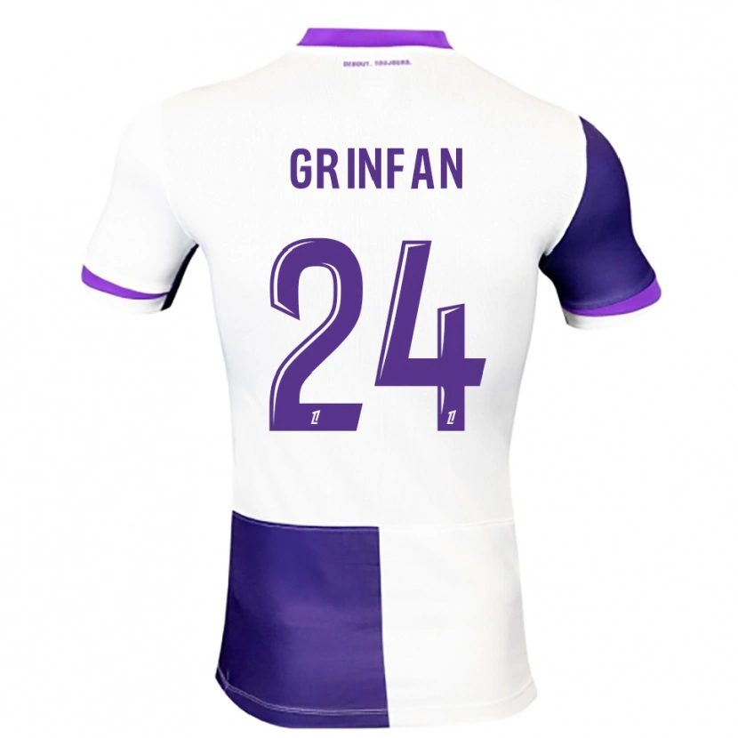 Danxen Enfant Maillot Roma Grinfan #24 Violet Blanc Tenues Domicile 2025/26 T-Shirt