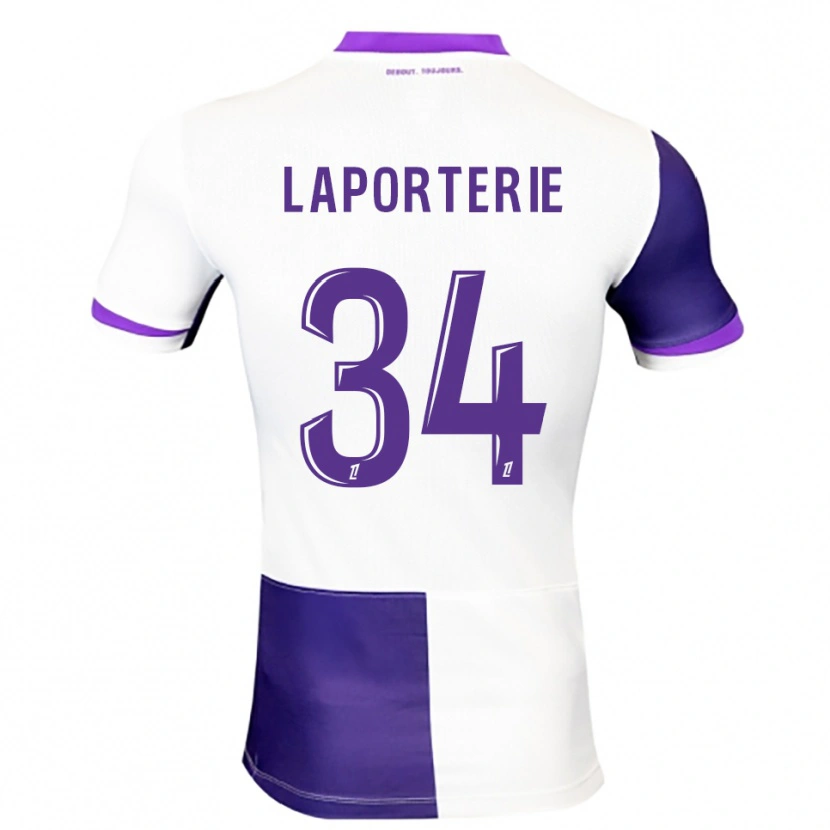 Danxen Enfant Maillot Ambre Laporterie #34 Violet Blanc Tenues Domicile 2025/26 T-Shirt