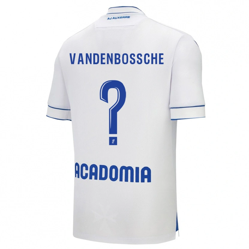 Danxen Enfant Maillot Louka Vandenbossche #0 Blanc Bleu Tenues Domicile 2025/26 T-Shirt
