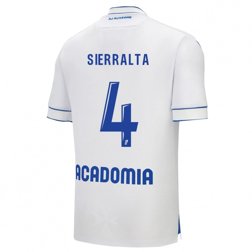 Danxen Enfant Maillot Francisco Sierralta #4 Blanc Bleu Tenues Domicile 2025/26 T-Shirt