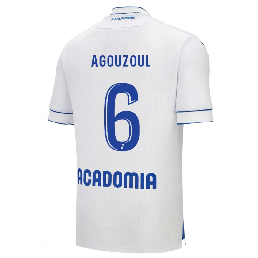 Danxen Enfant Maillot Saad Agouzoul #6 Blanc Bleu Tenues Domicile 2025/26 T-Shirt