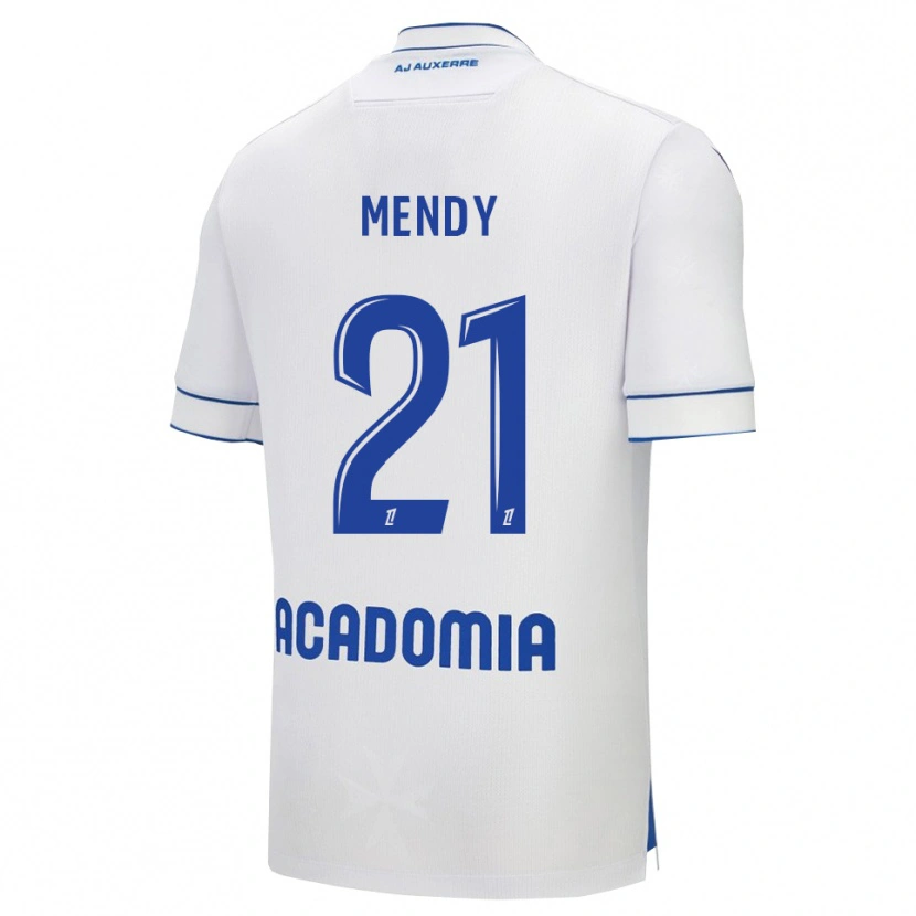 Danxen Enfant Maillot Tony Mendy #21 Blanc Bleu Tenues Domicile 2025/26 T-Shirt