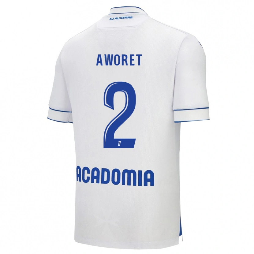 Danxen Enfant Maillot Fausther Aworet #2 Blanc Bleu Tenues Domicile 2025/26 T-Shirt