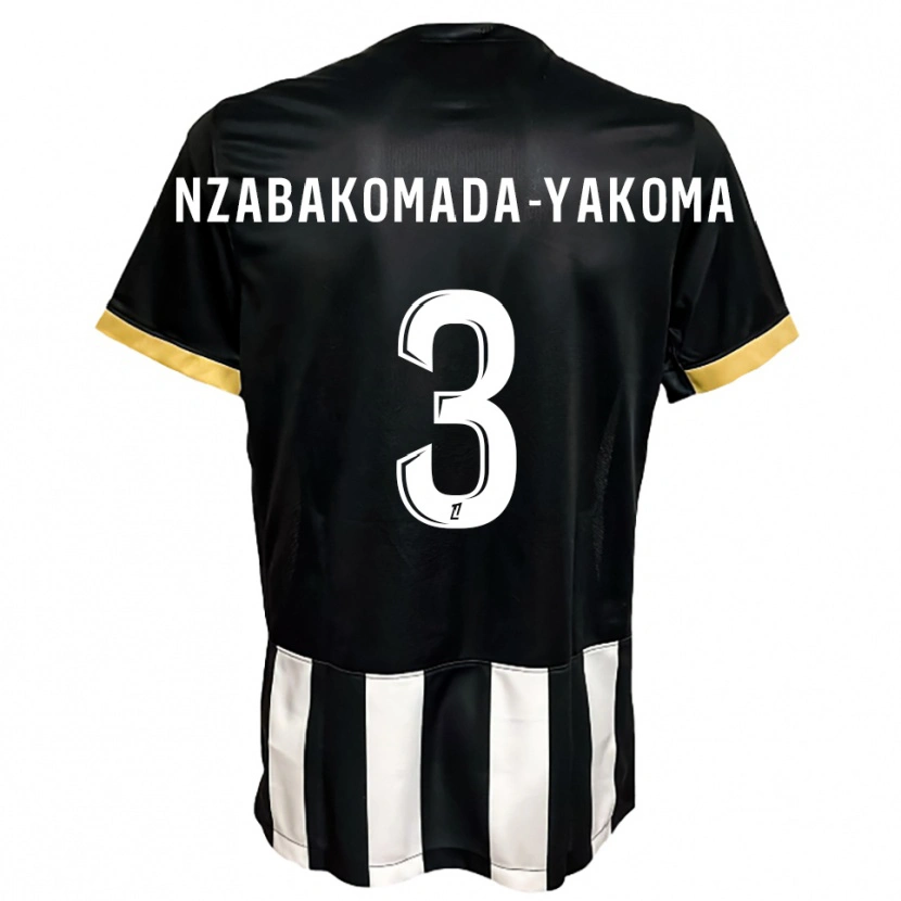 Danxen Enfant Maillot Raphaël Nzabakomada-Yakoma #3 Noir Blanc Tenues Domicile 2025/26 T-Shirt