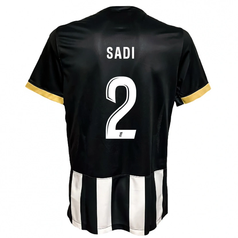 Danxen Enfant Maillot Aymen Sadi #2 Noir Blanc Tenues Domicile 2025/26 T-Shirt