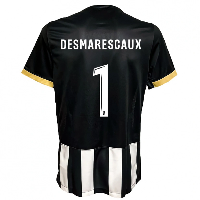 Danxen Enfant Maillot Émile Desmarescaux #1 Noir Blanc Tenues Domicile 2025/26 T-Shirt