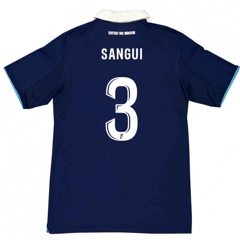 Danxen Enfant Maillot Nhoa Sangui #3 Bleu Foncé Blanc Tenues Domicile 2025/26 T-Shirt