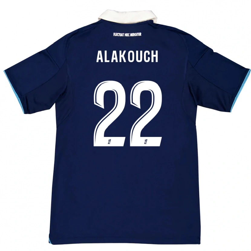 Danxen Enfant Maillot Sofiane Alakouch #22 Bleu Foncé Blanc Tenues Domicile 2025/26 T-Shirt