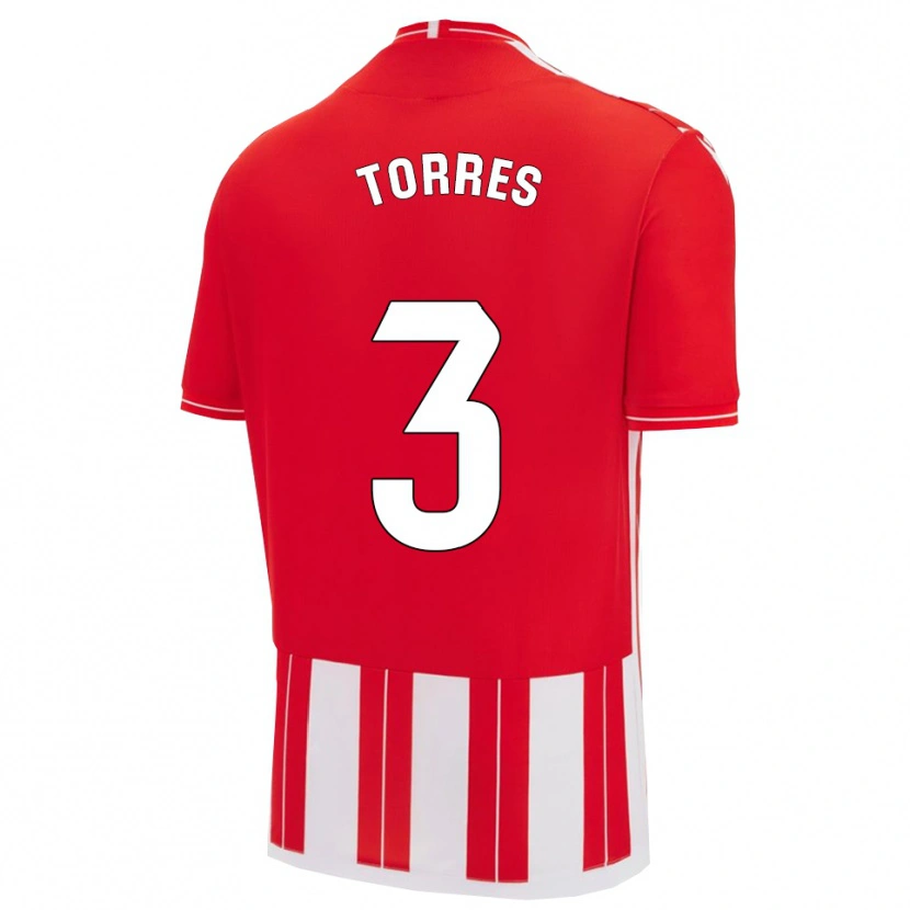 Danxen Enfant Maillot Álex Torres #3 Rouge Blanc Tenues Domicile 2025/26 T-Shirt