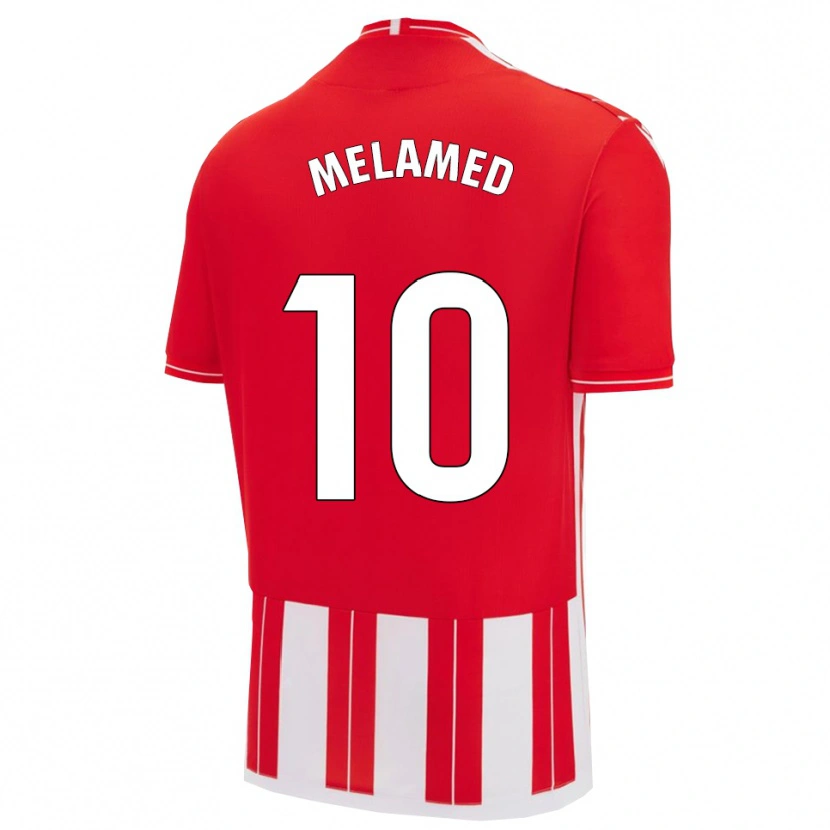 Danxen Enfant Maillot Nico Melamed #10 Rouge Blanc Tenues Domicile 2025/26 T-Shirt