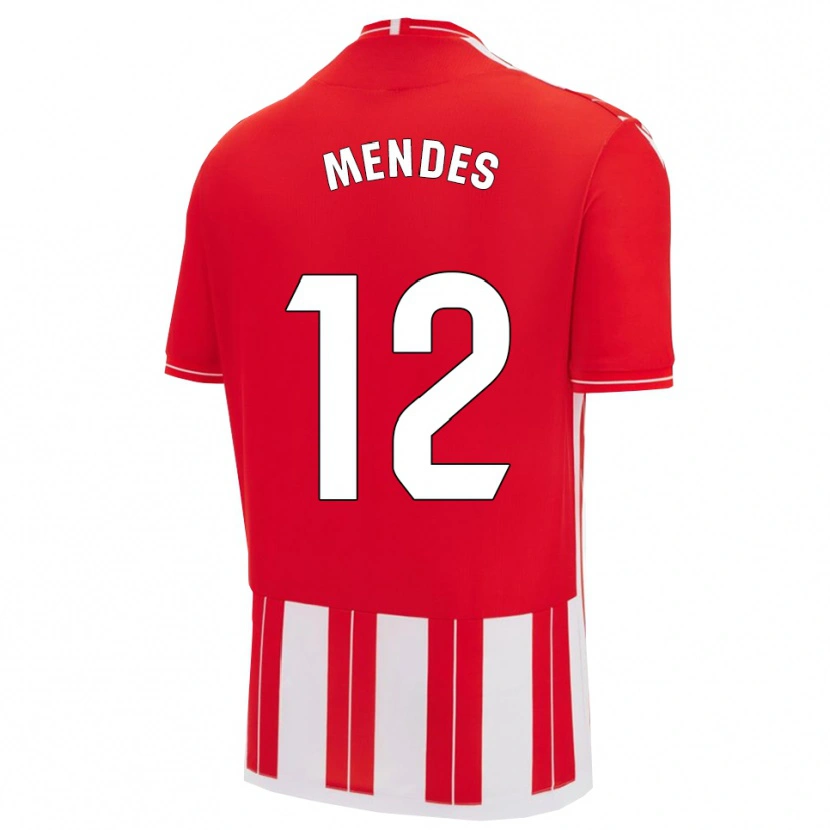 Danxen Enfant Maillot Alex Mendes #12 Rouge Blanc Tenues Domicile 2025/26 T-Shirt