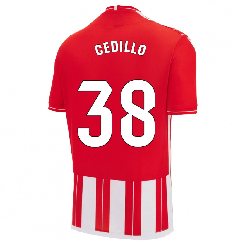 Danxen Enfant Maillot Pedro Cedillo #38 Rouge Blanc Tenues Domicile 2025/26 T-Shirt