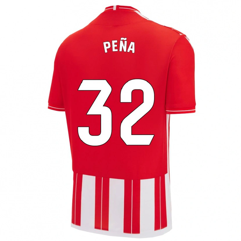 Danxen Enfant Maillot Marcos Peña #32 Rouge Blanc Tenues Domicile 2025/26 T-Shirt