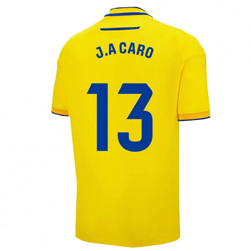 Danxen Enfant Maillot José Antonio Caro #13 Jaune Marine Tenues Domicile 2025/26 T-Shirt