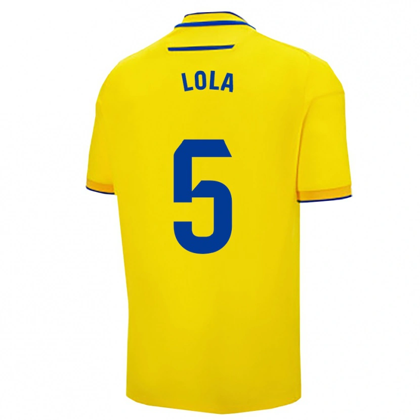 Danxen Enfant Maillot María Dolores Morón Cebada #5 Jaune Marine Tenues Domicile 2025/26 T-Shirt