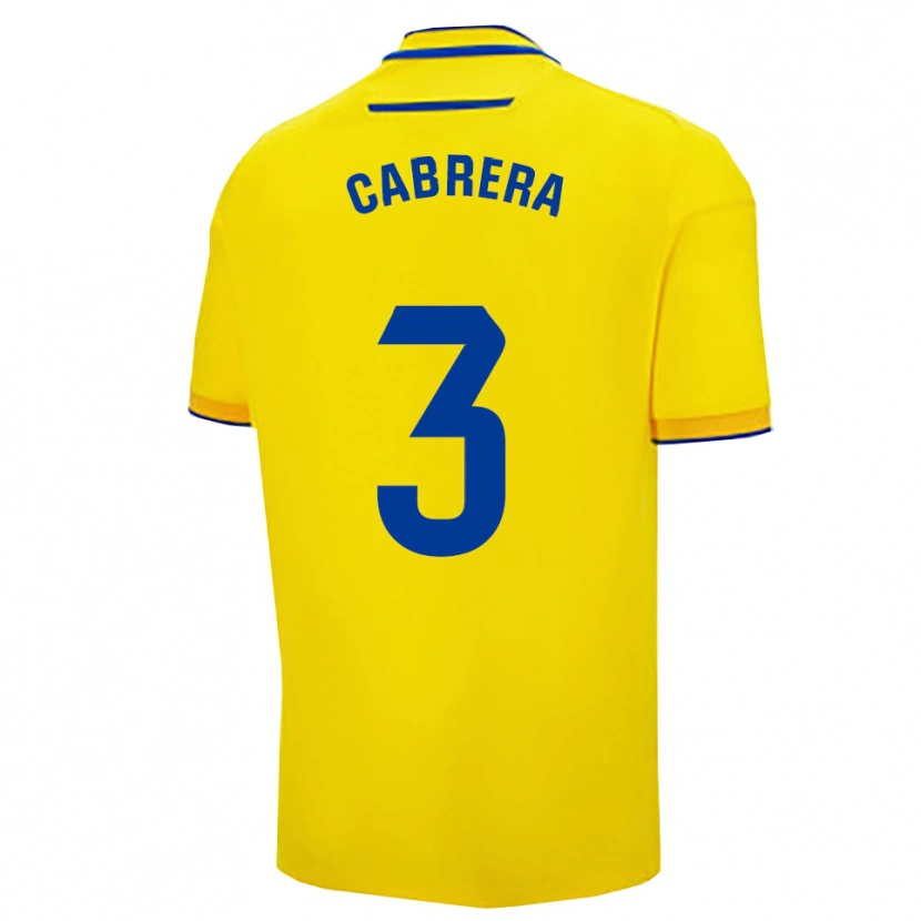 Danxen Enfant Maillot Julio Cabrera #3 Jaune Marine Tenues Domicile 2025/26 T-Shirt