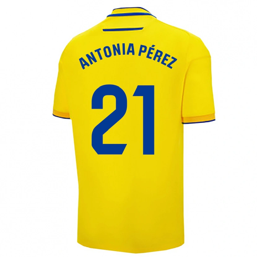 Danxen Enfant Maillot Antonia Pérez Lopez #21 Jaune Marine Tenues Domicile 2025/26 T-Shirt