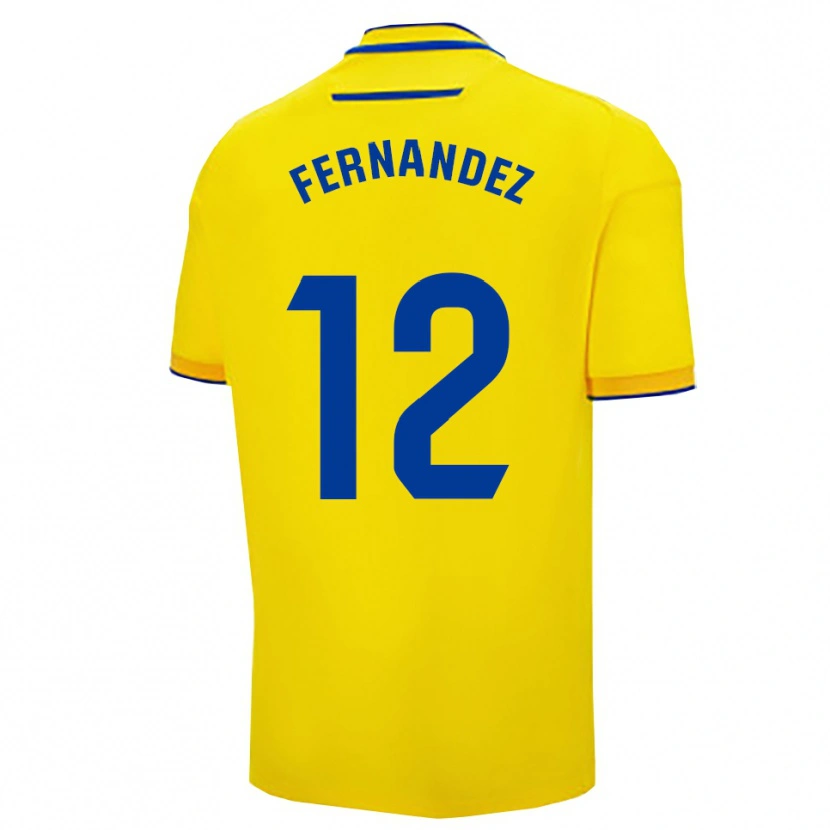 Danxen Enfant Maillot Sandra Fernández León #12 Jaune Marine Tenues Domicile 2025/26 T-Shirt