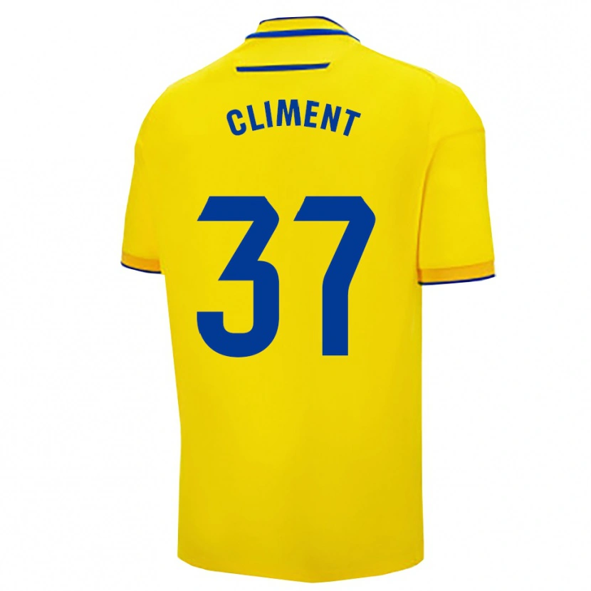 Danxen Enfant Maillot Mario Climent #37 Jaune Marine Tenues Domicile 2025/26 T-Shirt