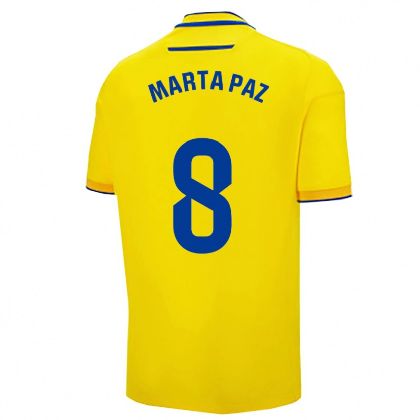 Danxen Enfant Maillot Marta Milagros Paz Cruz #8 Jaune Marine Tenues Domicile 2025/26 T-Shirt